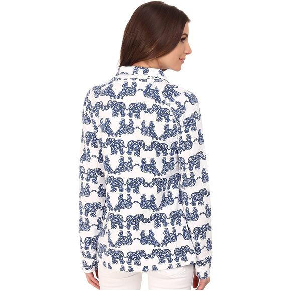 Lilly Pulitzer Elephant Print Pack Your Trunk Captain Popover - Picture 4 of 12
